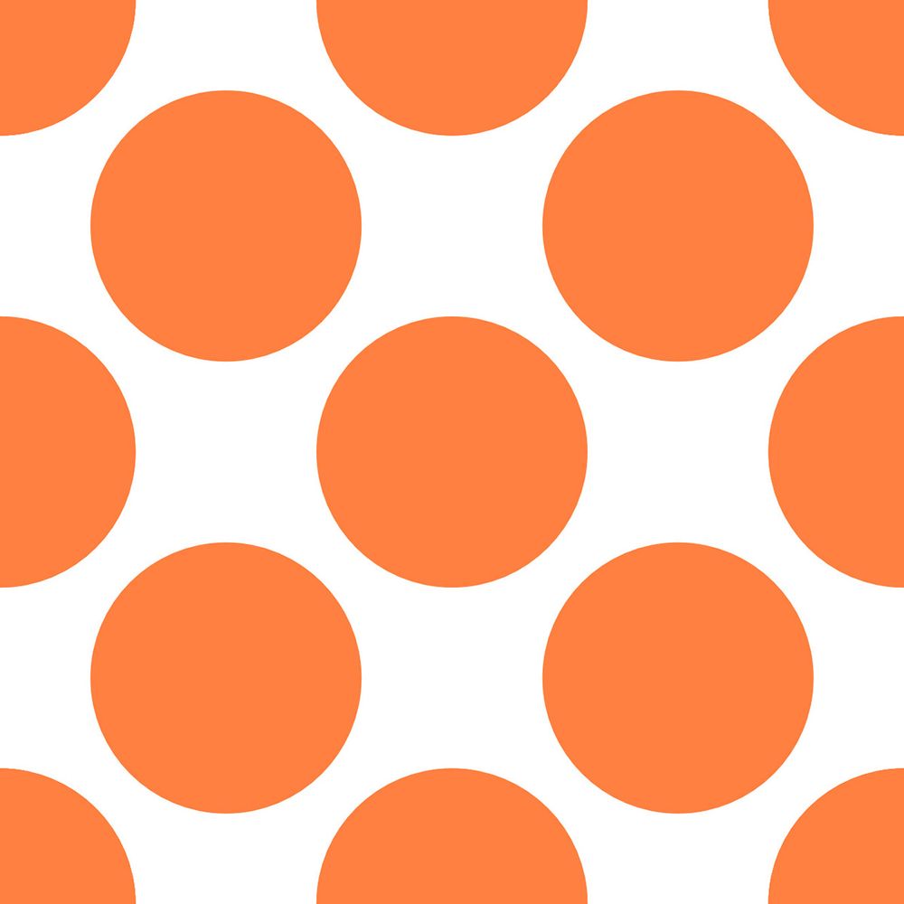 Orange circle design repeated. Pattern through repetition.