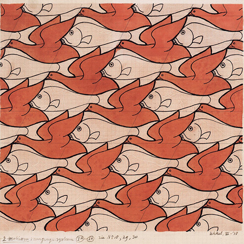Tessellation design with a bird.
