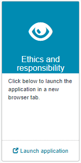 A screengrab image of the "Ethics and responsibility" launch application tab