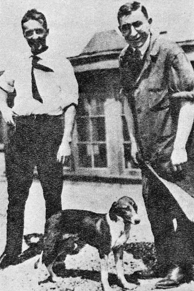 Dr. Frederick Banting and his colleague Dr. Charles Best, in 1921, with one of the dogs they used to test their invention of insulin treatments.