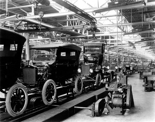 Ford Model T assembly line, 1924