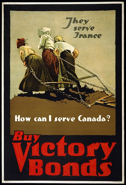 Canadian poster asking Canadians to purchase government bonds