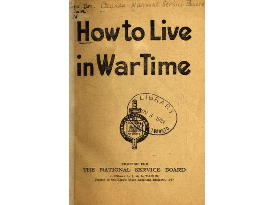 How to Live in Wartime Booklet cover, 1917.