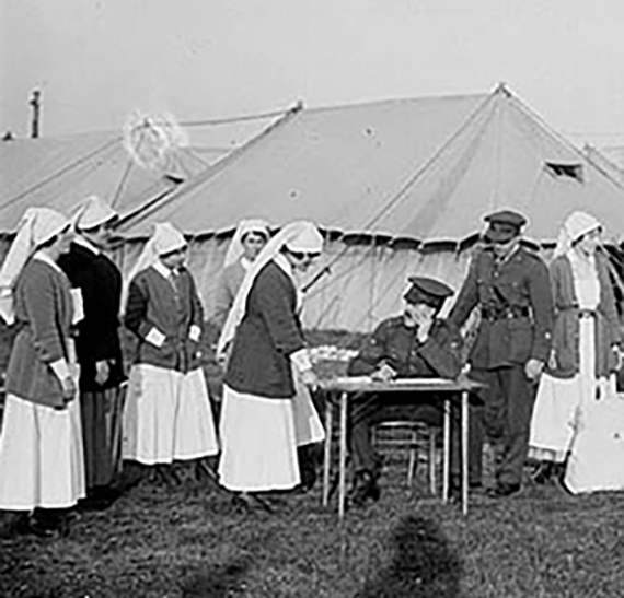 Nursing Sisters at a Canadian Hospital in France voting in the Canadian federal election.