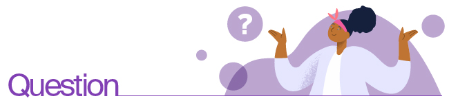 The word ‘Question’ has an illustration of a person shrugging their shoulders.