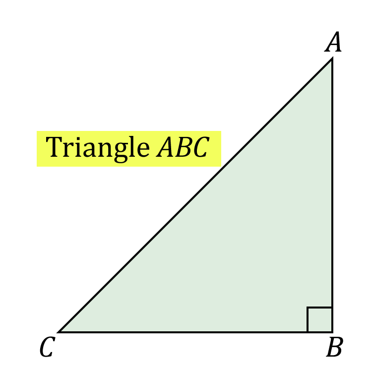 Triangle ABC, name highlighted. Triangle ABC