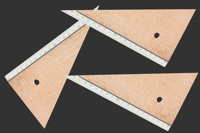 Triangle and ruler