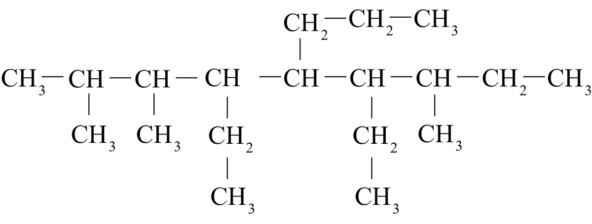 Structural formula of 4,6-diethyl-2,3,7-trimethyl-5-propylnonane