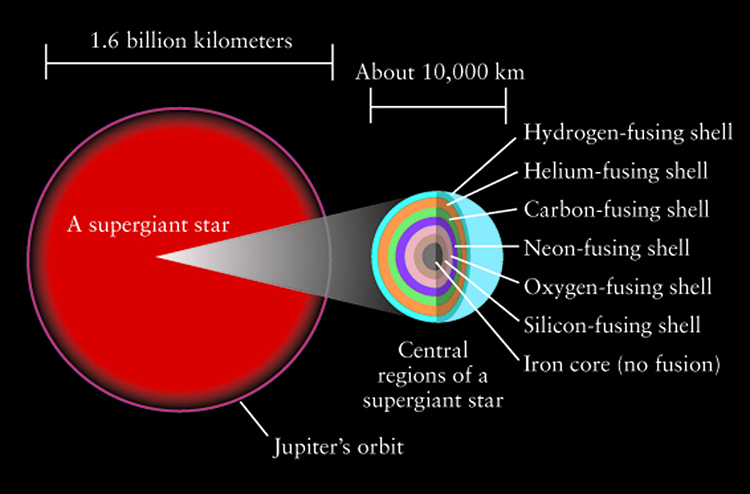 The structure of a high-mass star
